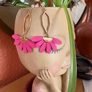 Noonday Pink Floral Drop Earrings